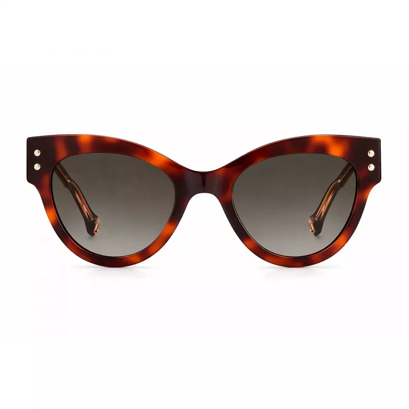 CAROLINA HERRERA Damen-Sonnenbrille CH-0009-S-05L – Havana/Brauner Rahmen mit braunen Gradientengläsern (54/19/145 mm)