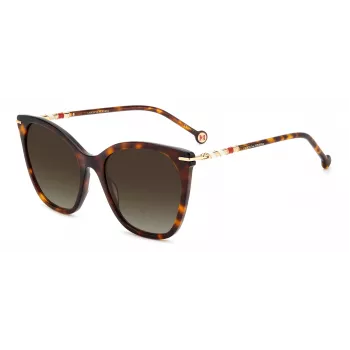 Carolina Herrera Damen-Sonnenbrille HER0091S05L Cat Eye Acetat Schwarz Grau Verlauf 56/20/145 mm