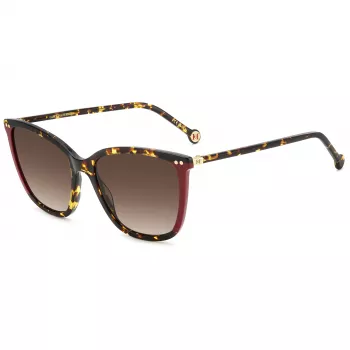 CAROLINA HERRERA Damen-Sonnenbrille HER0245SO63 - Geometrischer Acetatrahmen, UV400-Schutz, 55 mm Gläser