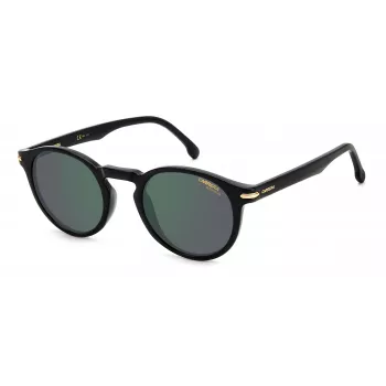 Carrera 301S80 Unisex-Sonnenbrille - Schwarzer Rahmen, graue Gläser, 50/23/145 mm