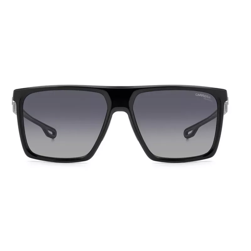 CARRERA 4019/S8 Rechteckige Sonnenbrille für Herren - Schwarzer Acetatrahmen mit grauen Polycarbonatgläsern - 58/16/145 mm