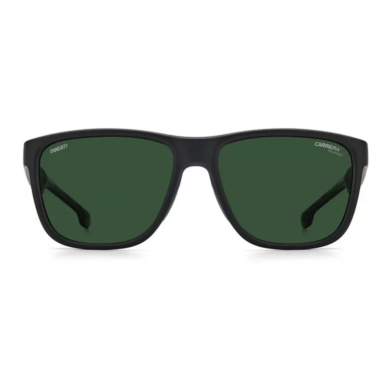 Carrera Ducati Herren-Sonnenbrille CARDUC003S3 - Sportliches Rechteck, Schwarzer Rahmen, Graue Gläser, 57/17/135 mm