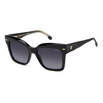 CARRERA Damen Rechteck-Sonnenbrille CARRERA3037S8 - Schwarzer Rahmen, graue Gläser, 54 mm