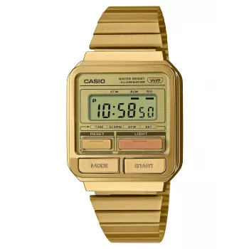 CASIO A120WEG-9AEF Damen Vintage Digitaluhr, 33,5 mm, Goldton