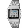 Casio A500WA-1DF Classic Digital Quartz Armbanduhr – Silbernes Edelstahlband, LED-Hintergrundbeleuchtung, Weltzeit