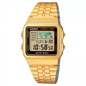 CASIO A500WGA-1 Herren-Digitaluhr 39mm Goldfarben Edelstahl