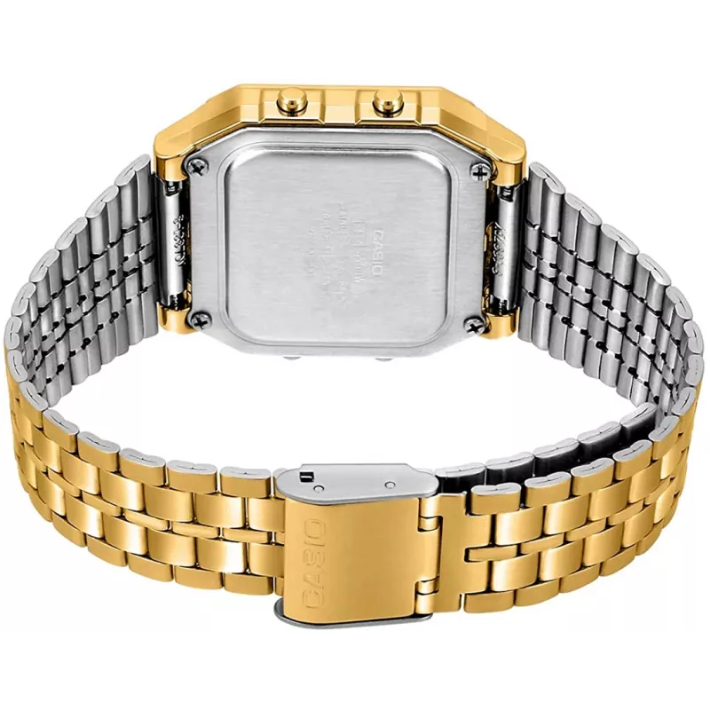 CASIO A500WGA-9 Herren Digitaluhr 39mm Gold-Ton Edelstahl