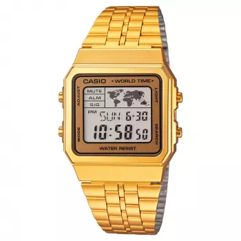 CASIO A500WGA-9 Herren Digitaluhr 39mm Gold-Ton Edelstahl