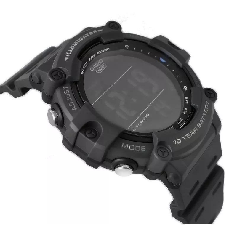 Casio AE-1500WH-8BVEF Herren-Digitaluhr – Harzarmband, 100m wasserdicht, Weltzeit