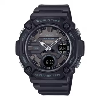 CASIO AEQ-120W-1B Herren Analog-Digital Quarzuhr, 53,3 mm, schwarzes Resin