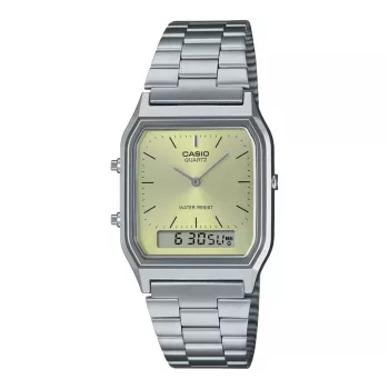 CASIO AQ-230A-9A Unisex Analog-Digital Uhr, 38,8 mm Goldton Edelstahl
