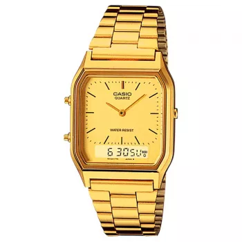 CASIO AQ-230GA-9B Unisex Analog-Digital Uhr, Goldton, 38,8 mm