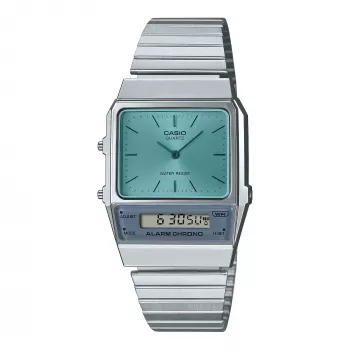 CASIO AQ-800EC-2AE Unisex Analog-Digital Uhr, 40mm, Silber/Blau
