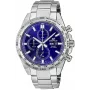CASIO Edifice EFR-574D-2AVUEF Herren Analog Quarz Uhr, 42,3 mm, Blaues Zifferblatt, Edelstahl Armband
