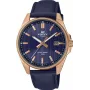 Casio Edifice EFV-150CL-2AVUEF Herrenuhr mit blauem Zifferblatt und braunem Lederarmband