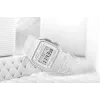 Casio F-91WS-7DF Digitaluhr – Transparentes weißes Resin-Gehäuse, Unisex, Quarz, LED-Hintergrundbeleuchtung, wasserdicht bis 3 ATM