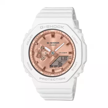 CASIO GMA-S2100MD-7AE Damen Analog-Digital Quarzuhr, 46,2 mm, weißes Resinband