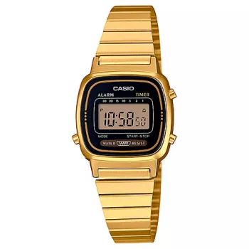 CASIO LA-670WGA-1DF Damen-Digitaluhr Goldton Resin/Edelstahl