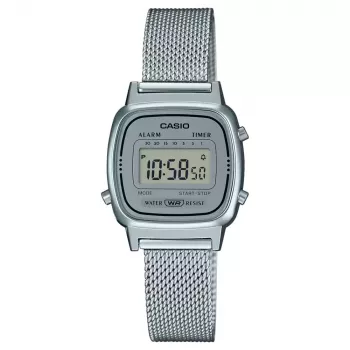 CASIO LA670WEM-7DF Damen-Digitaluhr in Silberton 30,3 mm