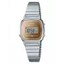 CASIO LA670WES-4AEF Damen-Digitaluhr - Roségold-Zifferblatt, silberfarbenes Gehäuse & Armband, 24 mm