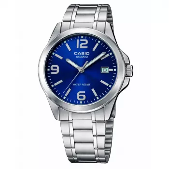 CASIO LTP-1215A-2A Damen Analog Quarzuhr 28mm blaues Zifferblatt Edelstahl