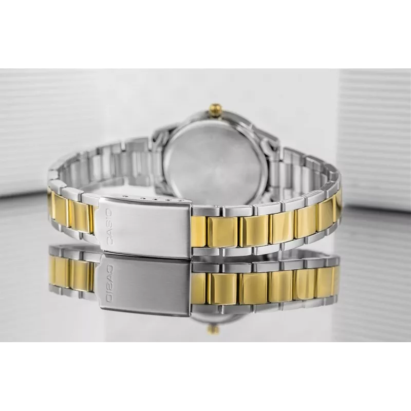 CASIO LTP-1303SG-7AVDF Damen Analog Quarz Uhr mit Edelstahlband und Datumsanzeige
