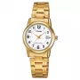 CASIO LTP-V002G-7B Damen Analog Quarzuhr, 25 mm Gehäuse aus goldfarbenem Edelstahl, silbernes Zifferblatt