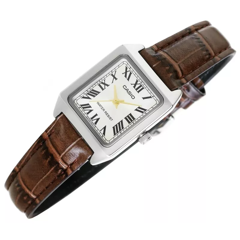 Casio LTP-V007L-9BUDF Analoguhr, Silber/Braun