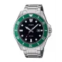 Casio MDV-107D-3AVEF Herren Analog Quarzuhr mit grünem Zifferblatt und Edelstahlarmband, 200m Wasserdichtigkeit
