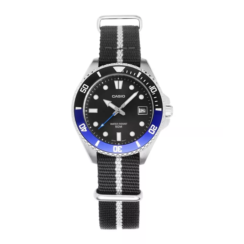 Casio MDV-10C-1A2VEF Herren Taucheruhr Schwarz Edelstahl Resin