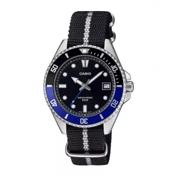 Casio MDV-10C-1A2VEF Herren Taucheruhr Schwarz Edelstahl Resin