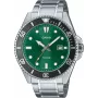 CASIO MDV107D3A2VDF Herren Analog Quarzuhr, 42mm Edelstahl, grünes Zifferblatt, 200m Wasserdichtigkeit