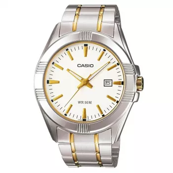 CASIO Herren Analog-Quarzuhr MTP-1308SG-7A Edelstahl Zweifarbig 43,5mm