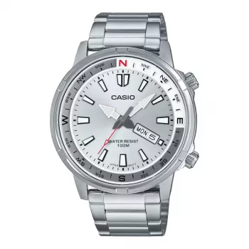 CASIO Herren Analoguhr MTD130D7AVDF 44mm Edelstahl