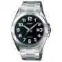 CASIO MTP-1308D-1B Herren Analog Quarzuhr Edelstahl 43,5 mm schwarzes Zifferblatt Datumsanzeige