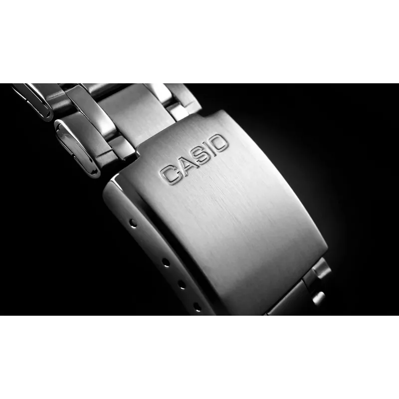 Casio MTP-1314D-2AVEF Herren Analog Quarzuhr, Blaues Zifferblatt, Edelstahlband, 50m Wasserdichtigkeit