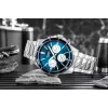 Casio MTP-1374D-2A3 Herren Analog Quarzuhr mit Edelstahlband, blauem Zifferblatt, Datumsanzeige, 50m Wasserdichtigkeit