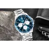 Casio MTP-1374D-2A3 Herren Analog Quarzuhr mit Edelstahlband, blauem Zifferblatt, Datumsanzeige, 50m Wasserdichtigkeit