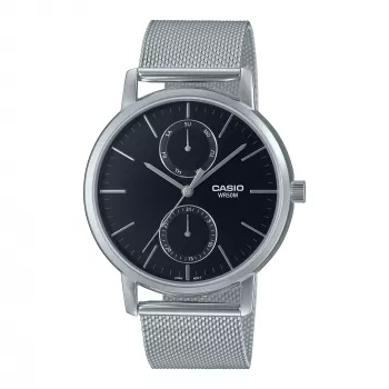 CASIO MTP-B310M-1AVEF Unisex Analog-Quarzuhr, Edelstahl-Meshband, 50 m wasserdicht