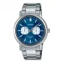 CASIO MTP-E335D-2E1VD Herren Analog Quarzuhr, Blaues Zifferblatt, Edelstahlarmband, 47,6 mm
