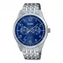 CASIO MTP-E340D-2AVDF Herren Analog Quarzuhr 42mm Edelstahl Blaues Zifferblatt Datum