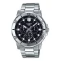 CASIO MTP-VD300D-1E Herren Analog Quarz Edelstahl Uhr 45mm Schwarzes Zifferblatt