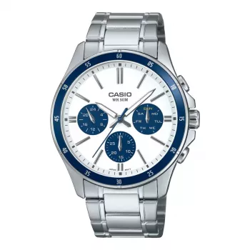 CASIO MTP1374D7A2VD Herren Analog Quarzuhr 47mm Edelstahl