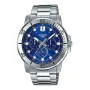 CASIO MTPVD300D2EUD Herren Analog Quarzuhr 45mm Edelstahl Blaues Zifferblatt