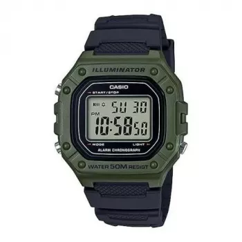CASIO W-218H-3AVDF Digitaluhr - grünes Resin, 50m Wasserdichtigkeit, LED-Hintergrundbeleuchtung
