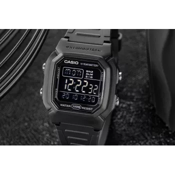 Casio W-800H-1BVES Herren-Digitaluhr - 100m wasserdicht, Quarzwerk