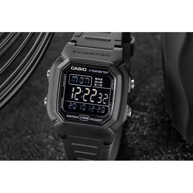 Casio W-800H-1BVES Herren-Digitaluhr - 100m wasserdicht, Quarzwerk