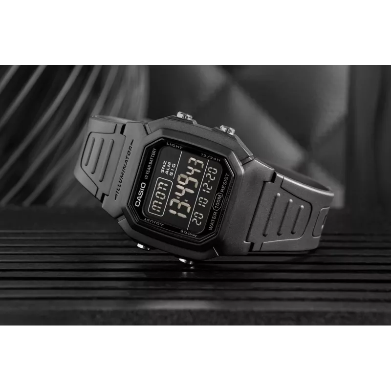 Casio W-800H-1BVES Herren-Digitaluhr - 100m wasserdicht, Quarzwerk