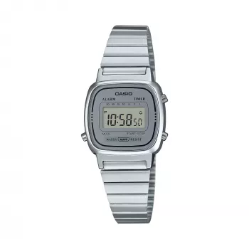 Casio Damen-Digitaluhr LA670WA-7 – 30 mm Silber, Edelstahl
