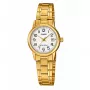 CASIO Damen LTP-V002G-7B2 Analog-Quarzuhr, 31 mm Gold ionenplattiertes Edelstahlgehäuse, silbernes Zifferblatt, Armband